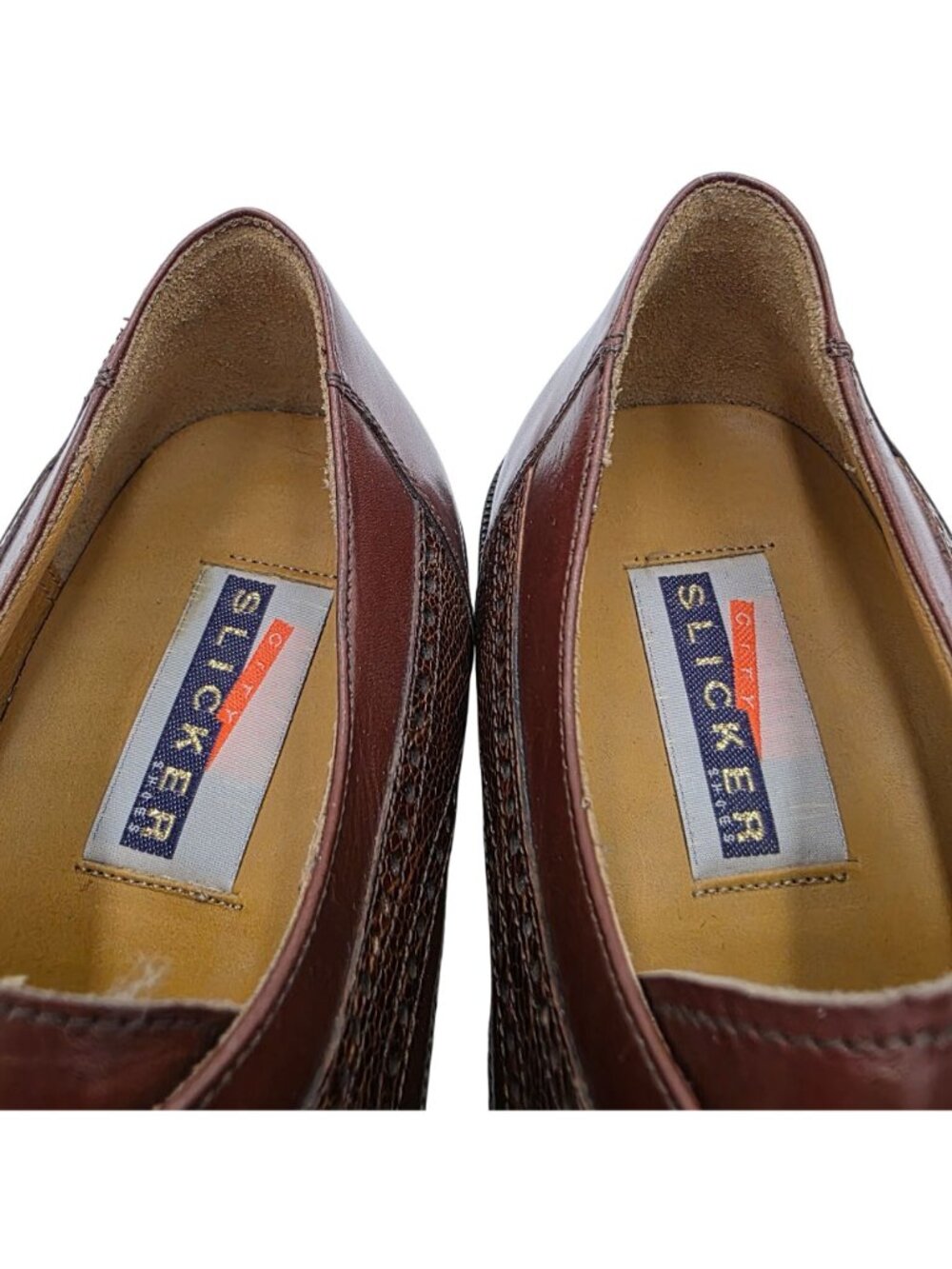 NEW Vintage Exotic Ostrich Leg Dress Shoes City Slicker Brown Mens 8M Oxfords - Picture 4 of 13